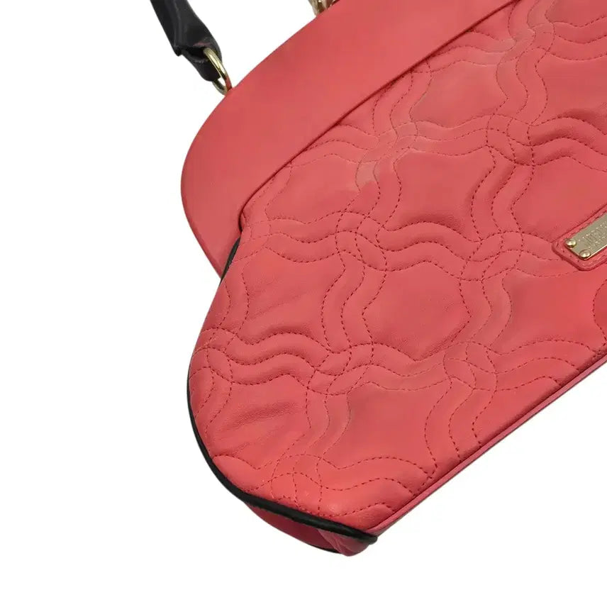 [BUNJANG] Moschino Cheap &amp; Chic Coral Leather Rose Handbag / 90s 모스키노 칩앤시크 코랄 레더 로즈 핸드백