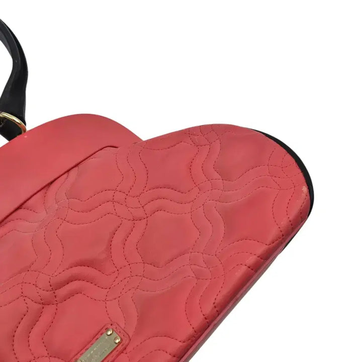 [BUNJANG] Moschino Cheap &amp; Chic Coral Leather Rose Handbag / 90s 모스키노 칩앤시크 코랄 레더 로즈 핸드백