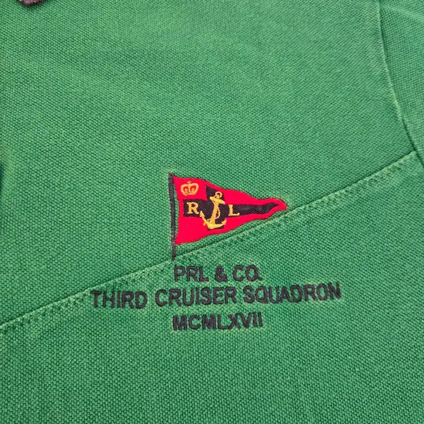[BUNJANG] Polo Ralph Lauren Number 3 Custom Polo Shirt / 폴로 랄프로렌 그린색 넘버3 카라티 XL (커스텀 폴로)