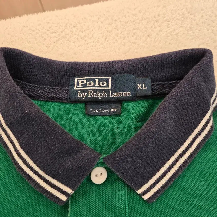 [BUNJANG] Polo Ralph Lauren Number 3 Custom Polo Shirt / 폴로 랄프로렌 그린색 넘버3 카라티 XL (커스텀 폴로)