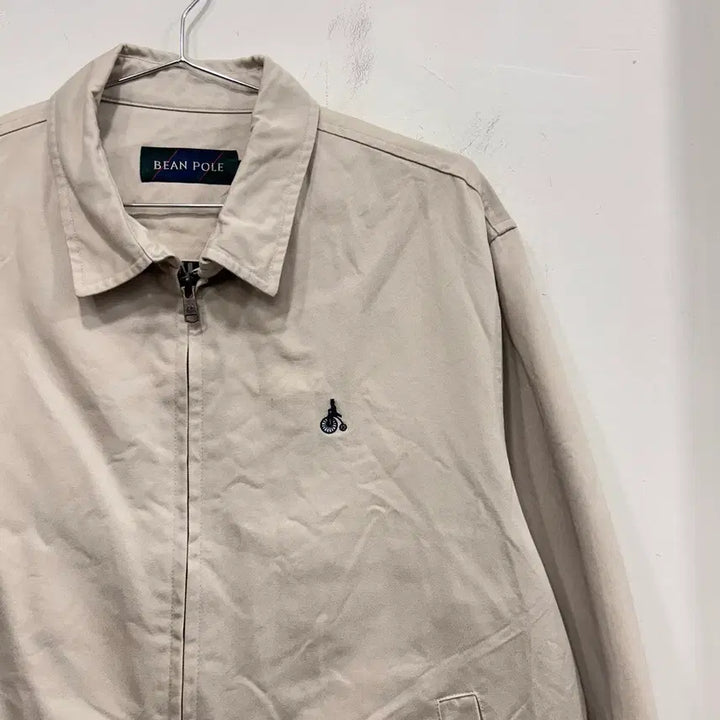 [BUNJANG] Beanpole Small Logo Zip-Up Collar Cotton Work Jacket / 빈폴 스몰로고 집업 카라 코튼 워크자켓