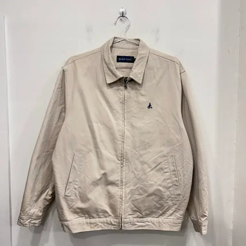 [BUNJANG] Beanpole Small Logo Zip-Up Collar Cotton Work Jacket / 빈폴 스몰로고 집업 카라 코튼 워크자켓