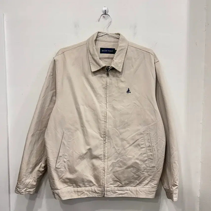 [BUNJANG] Beanpole Small Logo Zip-Up Collar Cotton Work Jacket / 빈폴 스몰로고 집업 카라 코튼 워크자켓