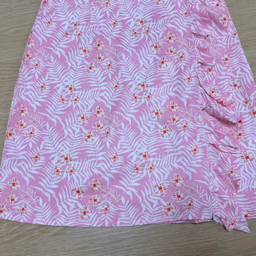 [BUNJANG] Pink Floral One Shoulder Dress / 원숄더 핑크 플라워 원피스