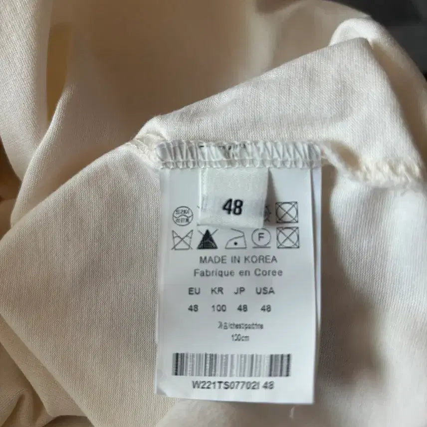 [BUNJANG] Wooyoungmi Ivory Logo Short Sleeve T-shirt / 우영미 레드 백로고 티셔츠 아이보리 48