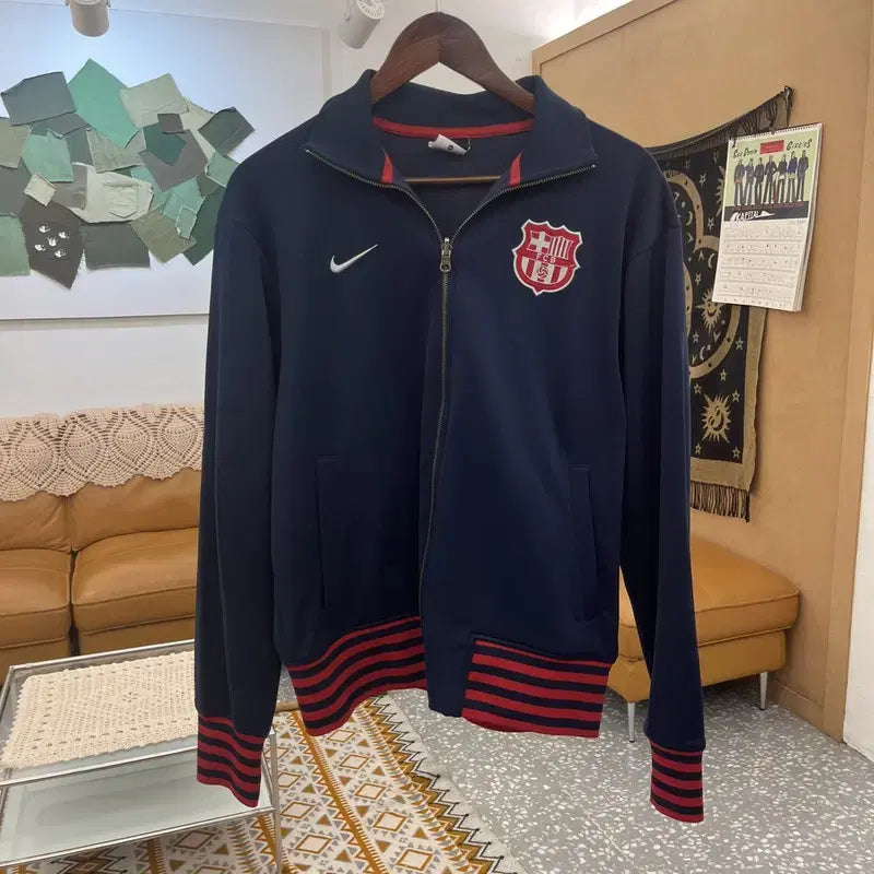 [BUNJANG] Nike Barcelona Retro Jersey Zip-Up M / 나이키 올드스쿨 레트로 바르셀로나 유니폼 져지 집업 M C10791