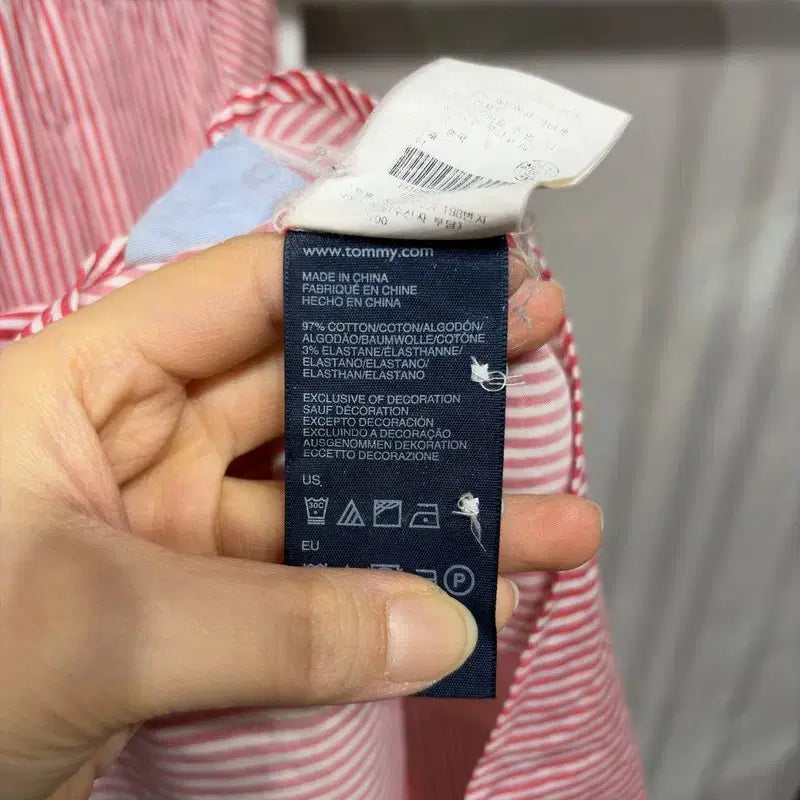 [SOLD OUT] (90) 타미힐피거 여성 캐주얼 배색 스트라이프 셔츠 남방