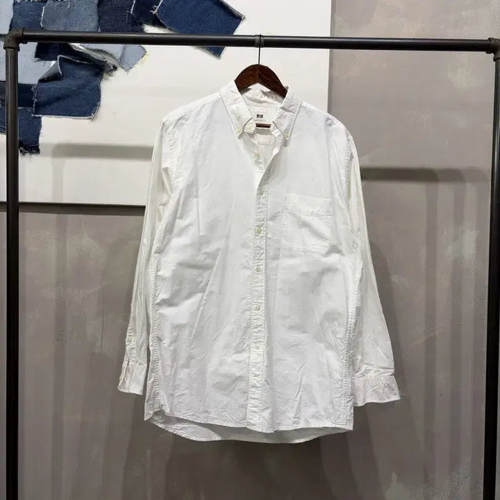 [BUNJANG] Uniqlo Casual Basic Pocket Shirt / (110) 유니클로 캐주얼 베이직 포켓 셔츠 남방