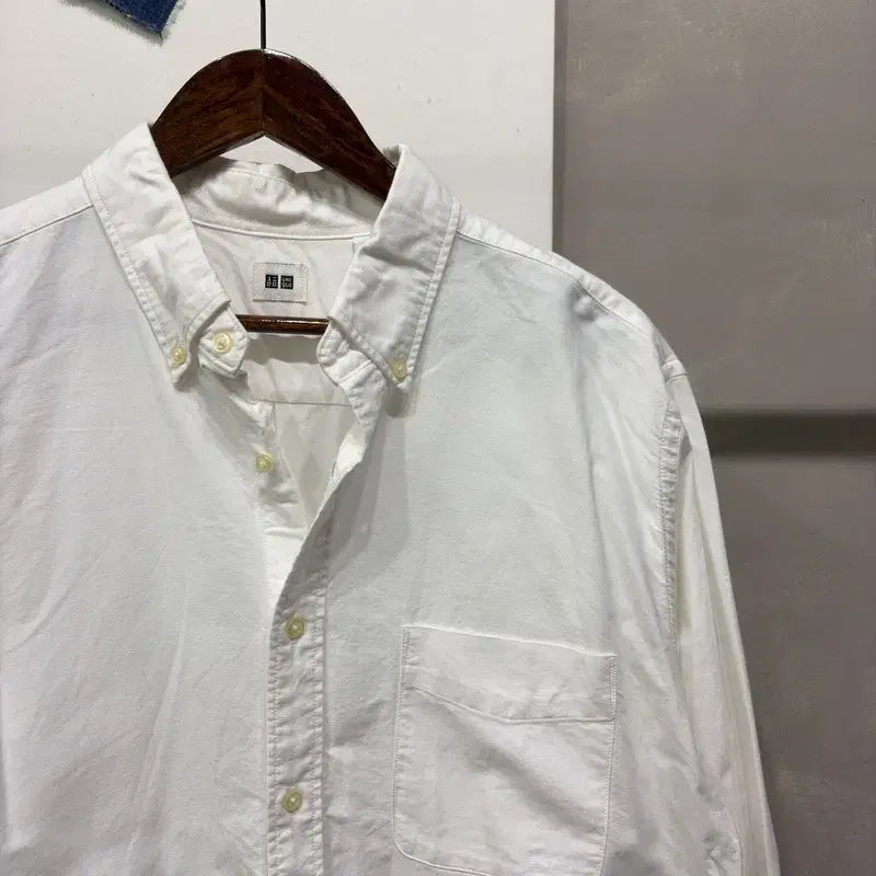 [BUNJANG] Uniqlo Casual Basic Pocket Shirt / (110) 유니클로 캐주얼 베이직 포켓 셔츠 남방