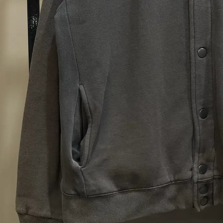 [BUNJANG] Stussy Pigment Dyed Snap Button Sweat Cardigan / [L] 스투시 Stussy 스냅버튼 스웨트 카디건 차콜 피그먼트 9.5