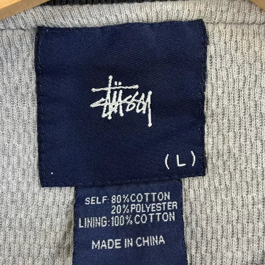 [BUNJANG] Stussy Pigment Dyed Snap Button Sweat Cardigan / [L] 스투시 Stussy 스냅버튼 스웨트 카디건 차콜 피그먼트 9.5