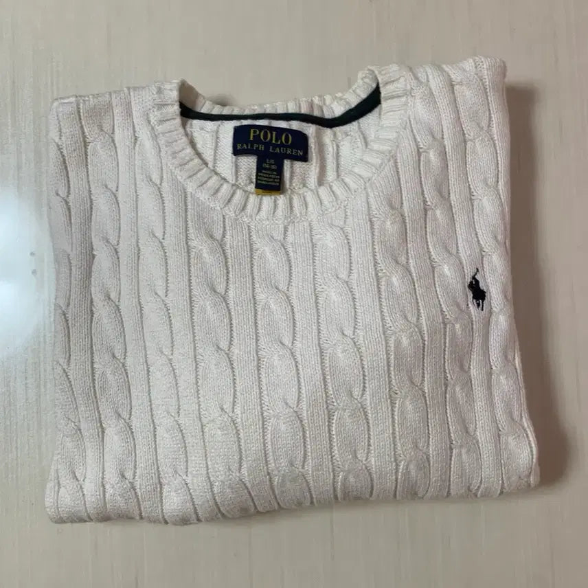 [SOLD OUT] 정품) 폴로 랄프로렌 보이즈 케이블 니트 화이트 L