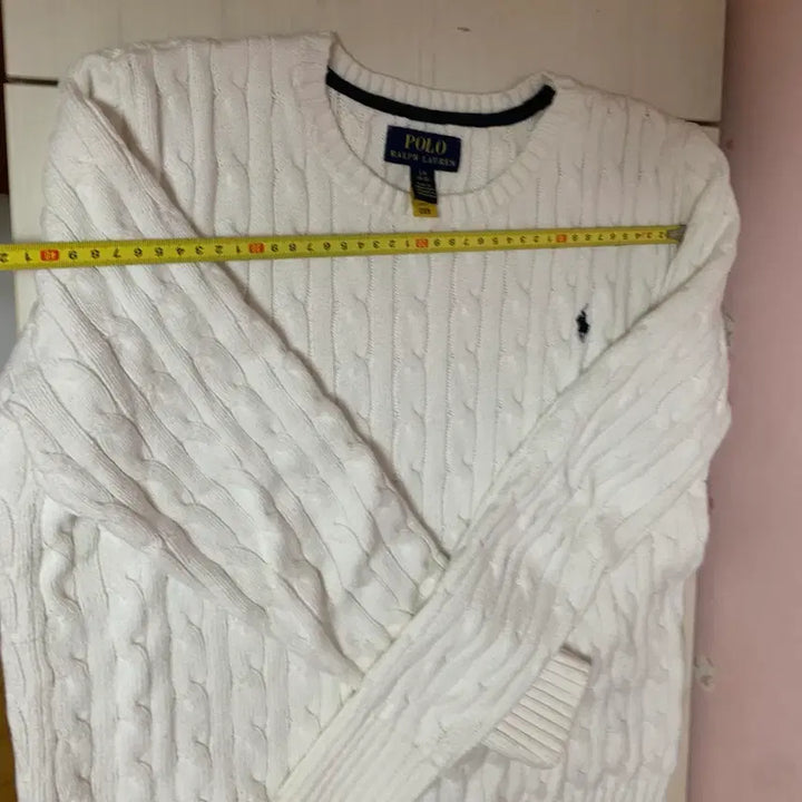 [SOLD OUT] 정품) 폴로 랄프로렌 보이즈 케이블 니트 화이트 L