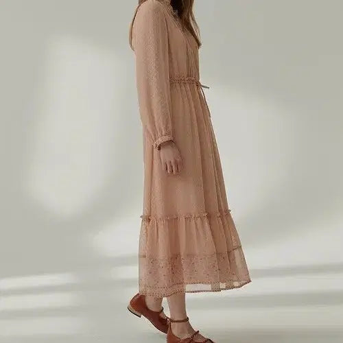 [BUNJANG] Thursday Island Chiffon See-Through Dot Pattern Dress / [s] 써스데이아일랜드 쉬폰 시스루 도트 패턴 원피스
