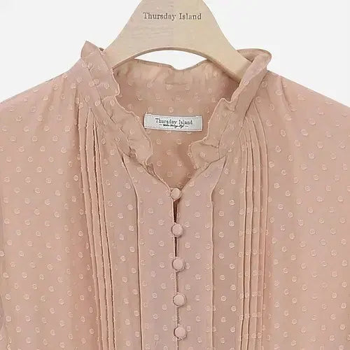 [BUNJANG] Thursday Island Chiffon See-Through Dot Pattern Dress / [s] 써스데이아일랜드 쉬폰 시스루 도트 패턴 원피스