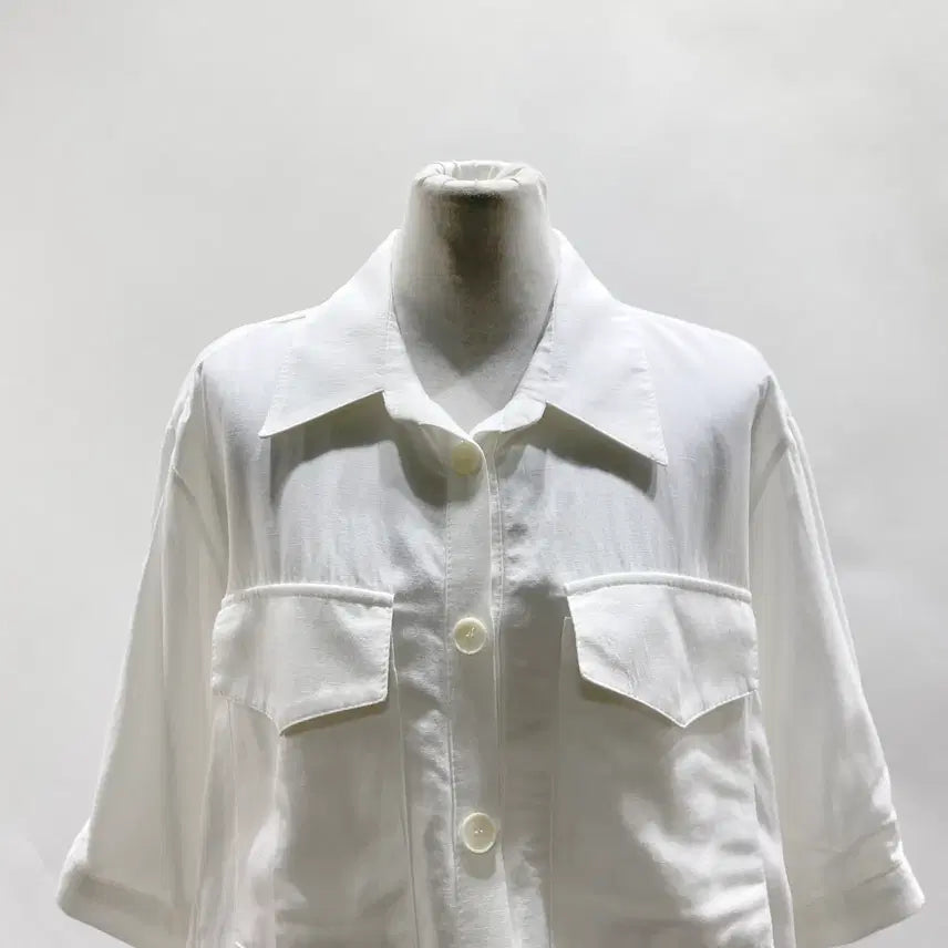 [BUNJANG] Permanent Label White Long Sheer Wrap Dress / 여성 롱셔츠 랩원피스 시스루 F 영구제 중고장터