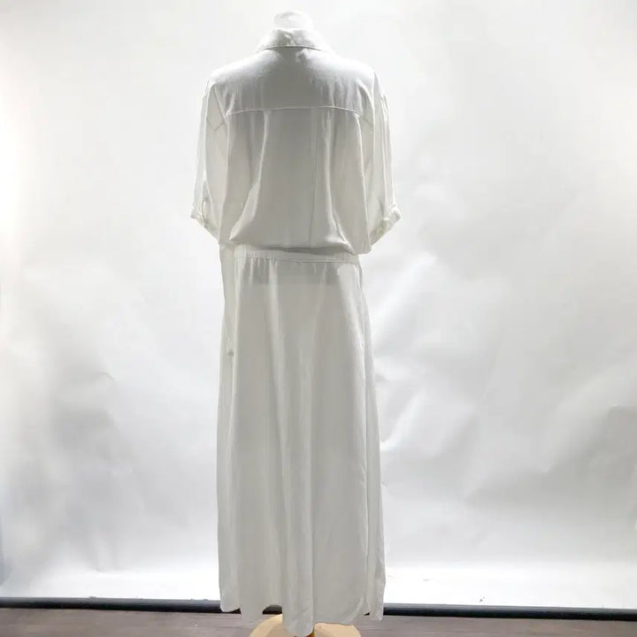 [BUNJANG] Permanent Label White Long Sheer Wrap Dress / 여성 롱셔츠 랩원피스 시스루 F 영구제 중고장터