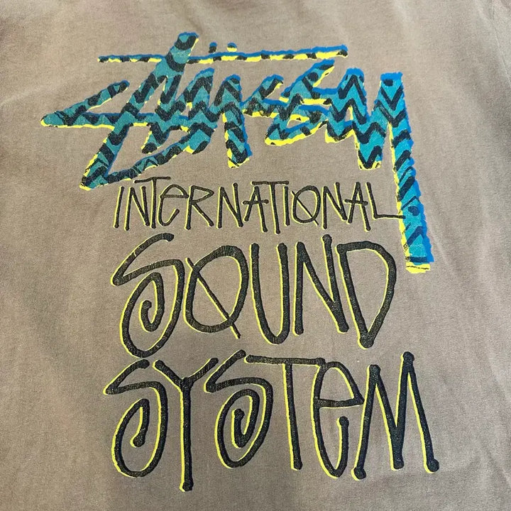 [BUNJANG] Stussy International Sound System Khaki T-Shirt XL / 스투시 인터내셔널 사운드 시스템 카키 반팔티XL