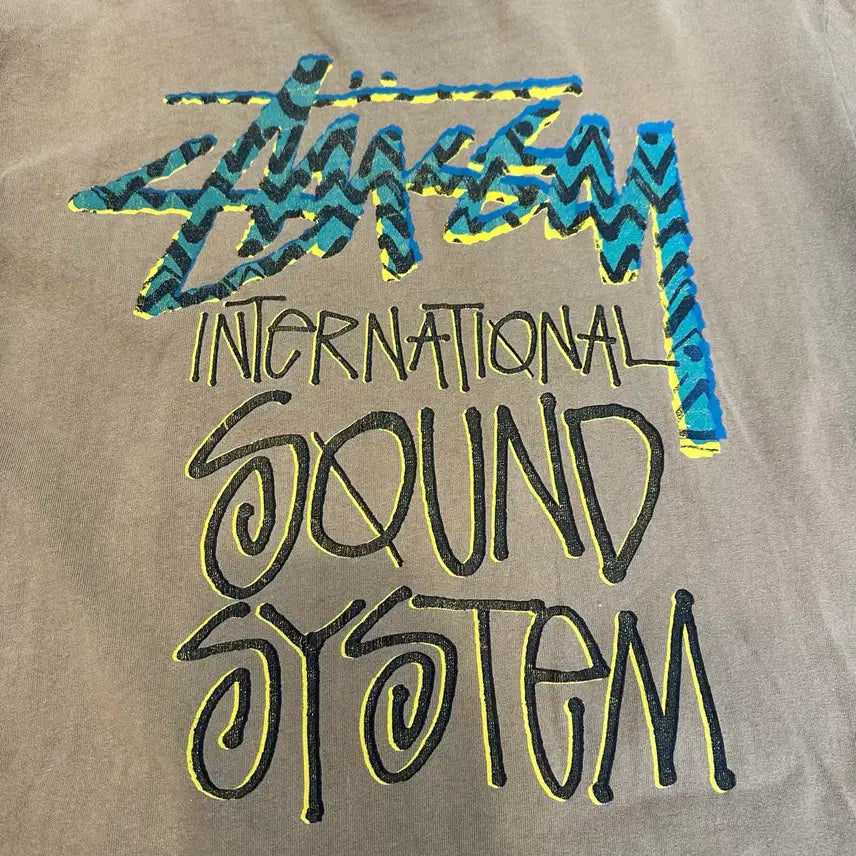 [BUNJANG] Stussy International Sound System Khaki T-Shirt XL / 스투시 인터내셔널 사운드 시스템 카키 반팔티XL