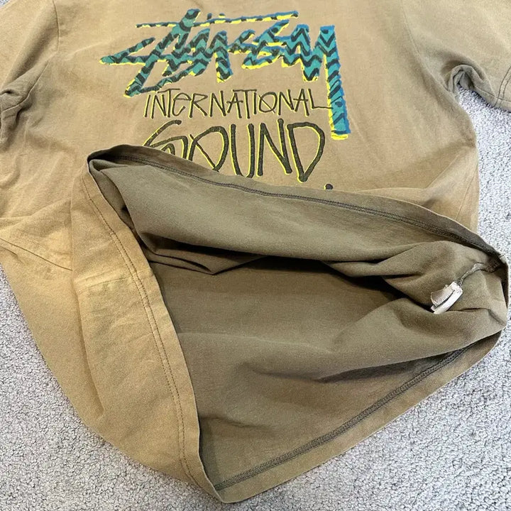 [BUNJANG] Stussy International Sound System Khaki T-Shirt XL / 스투시 인터내셔널 사운드 시스템 카키 반팔티XL
