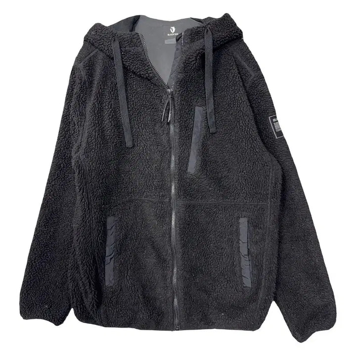 [BUNJANG] Black Yak Fleece Hoodie Zip-up 95 / 블랙야크 블랙 양털 뽀글이 후리스 후드 집업 95