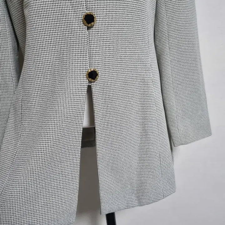 [BUNJANG] Unspecified Check Pattern Stand Collar Jacket / 잔체크 스탠드 카라 자켓