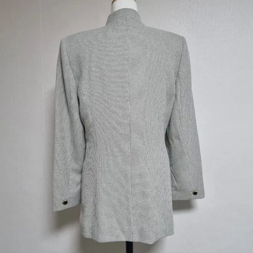 [BUNJANG] Unspecified Check Pattern Stand Collar Jacket / 잔체크 스탠드 카라 자켓