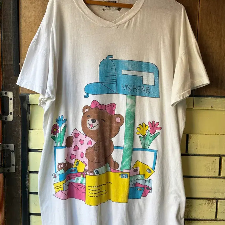 [BUNJANG] MS. BEAR Vintage Graphic Tee / 80s~90s Vintage MS. BEAR Graphic Tee