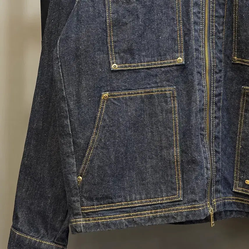 [BUNJANG] Lafudge Store Corduroy Collar Denim Work Jacket / [FREE] 라퍼지스토어 Lafudge 코듀로이칼라 데님 워크재킷 4.5
