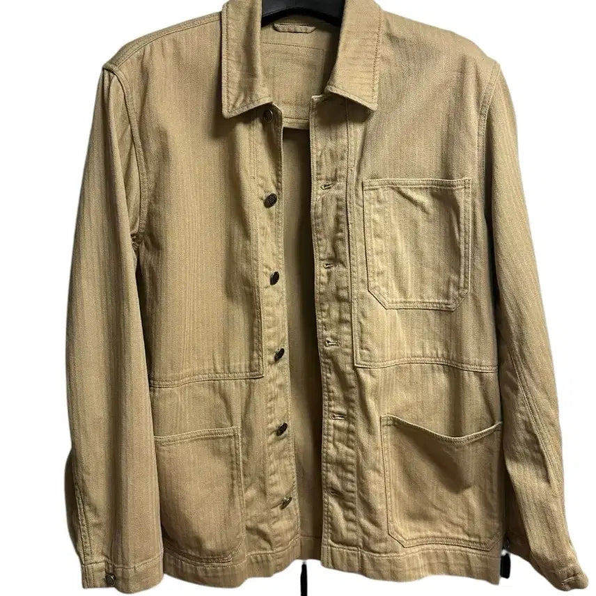[SOLD OUT] 빈티지 베이지 헤링본 밀리터리 코튼 워크자켓 L