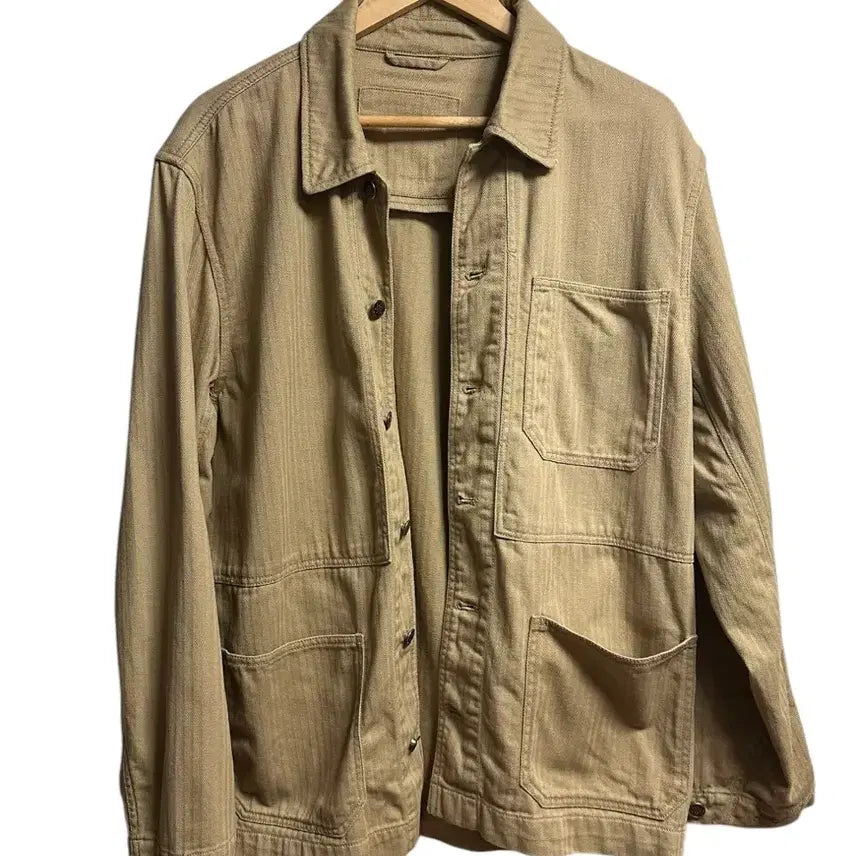 [SOLD OUT] 빈티지 베이지 헤링본 밀리터리 코튼 워크자켓 L