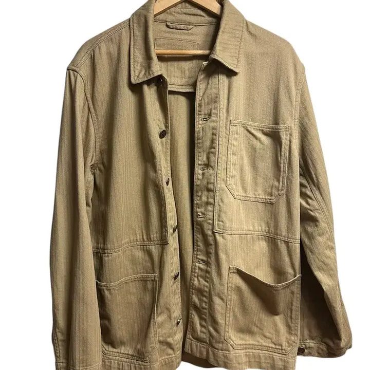 [SOLD OUT] 빈티지 베이지 헤링본 밀리터리 코튼 워크자켓 L
