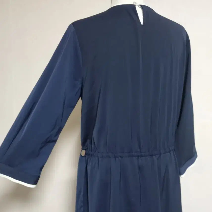 [BUNJANG] Navy Midi Dress with Belt / 벨트 세트 네이비 미디 원피스