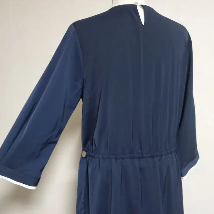 [BUNJANG] Navy Midi Dress with Belt / 벨트 세트 네이비 미디 원피스