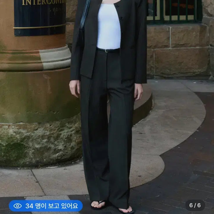 [BUNJANG] Amore Moir West Line Jacket + Pleated Trousers Set / 아무르무아르 웨스트 라인 자켓 + 웨스트 핀턱 슬랙스 s