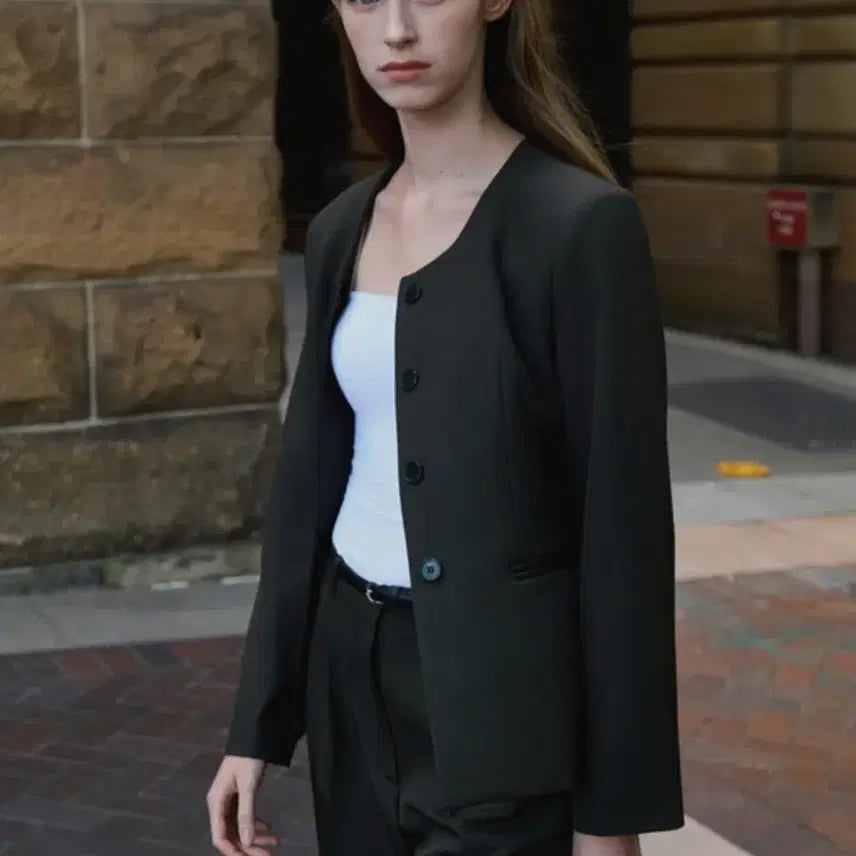 [BUNJANG] Amore Moir West Line Jacket + Pleated Trousers Set / 아무르무아르 웨스트 라인 자켓 + 웨스트 핀턱 슬랙스 s