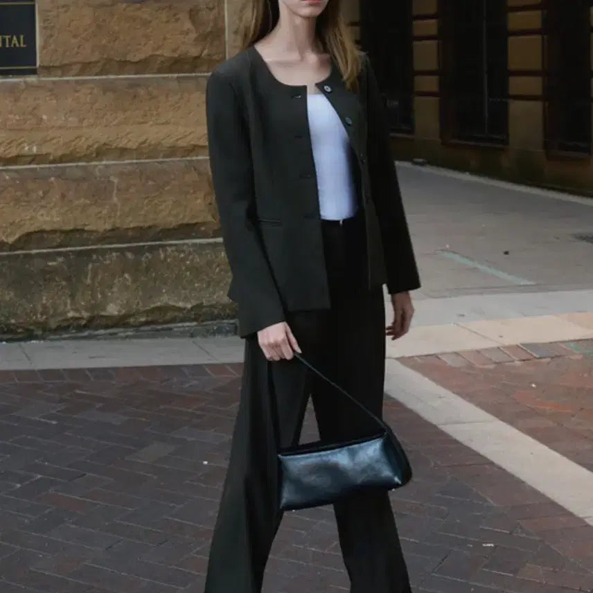 [BUNJANG] Amore Moir West Line Jacket + Pleated Trousers Set / 아무르무아르 웨스트 라인 자켓 + 웨스트 핀턱 슬랙스 s