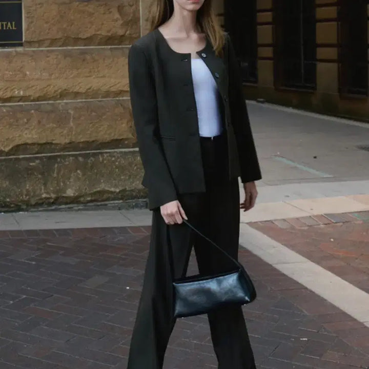 [BUNJANG] Amore Moir West Line Jacket + Pleated Trousers Set / 아무르무아르 웨스트 라인 자켓 + 웨스트 핀턱 슬랙스 s