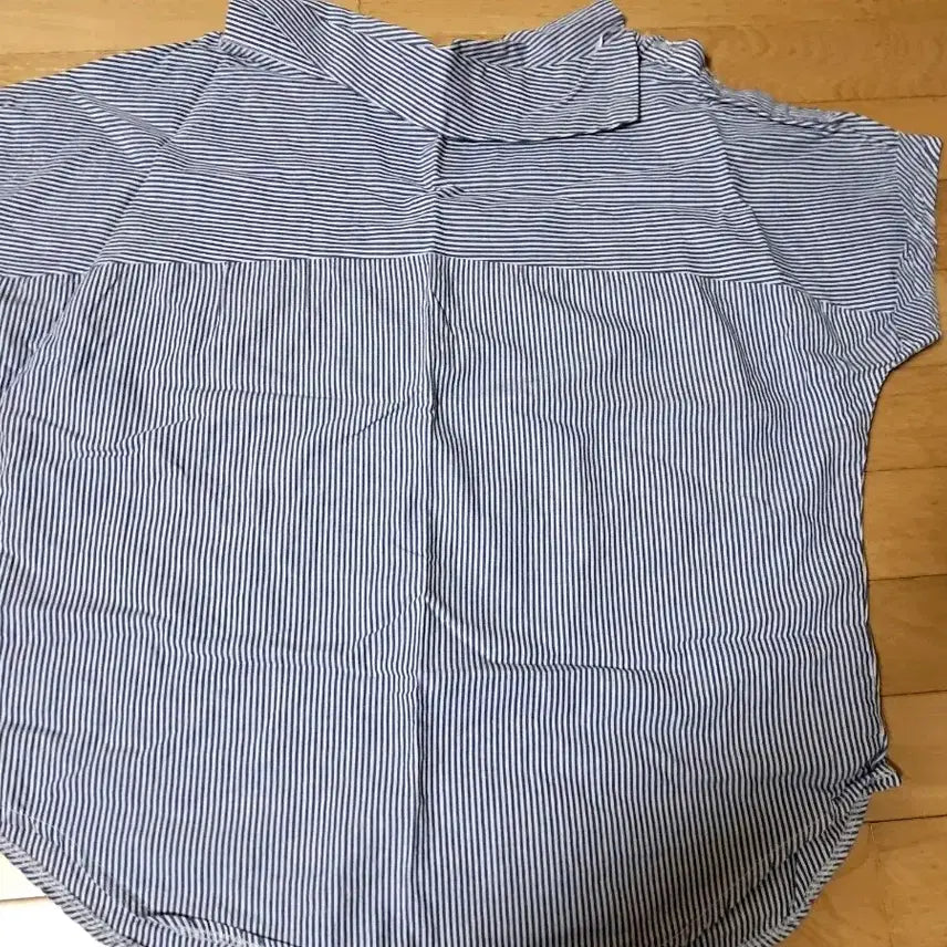 [BUNJANG] Striped Boat Neck Short Sleeve Shirt / 스트라이프 반팔 보트넥 셔츠 남방