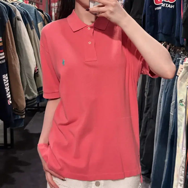 [BUNJANG] Polo Ralph Lauren Pink Pique Shirt / [IM]폴로랄프로렌 반팔 피케 셔츠 핑크
