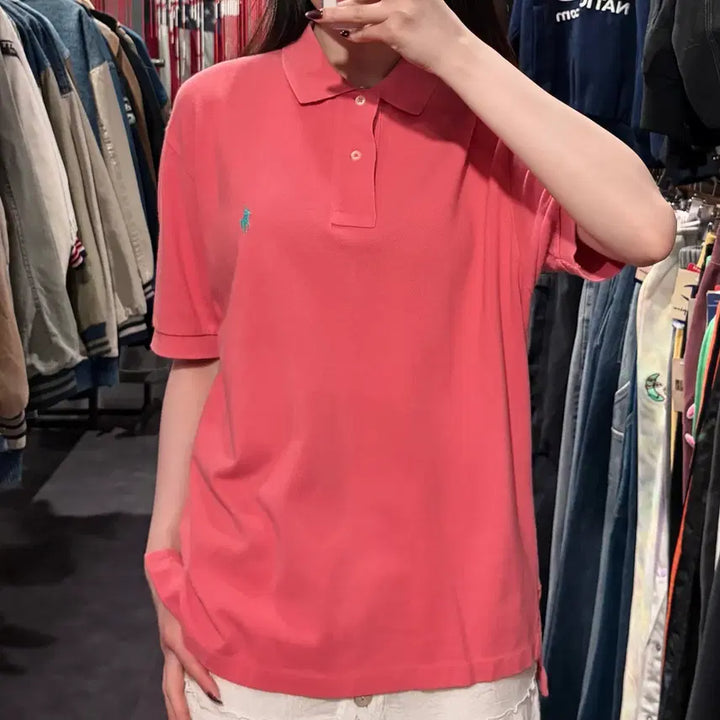 [BUNJANG] Polo Ralph Lauren Pink Pique Shirt / [IM]폴로랄프로렌 반팔 피케 셔츠 핑크