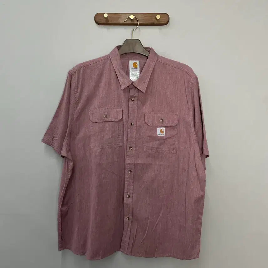 [BUNJANG] Carhartt Pink Short Sleeve Shirt / 칼하트 핑크 반팔 셔츠 H2449