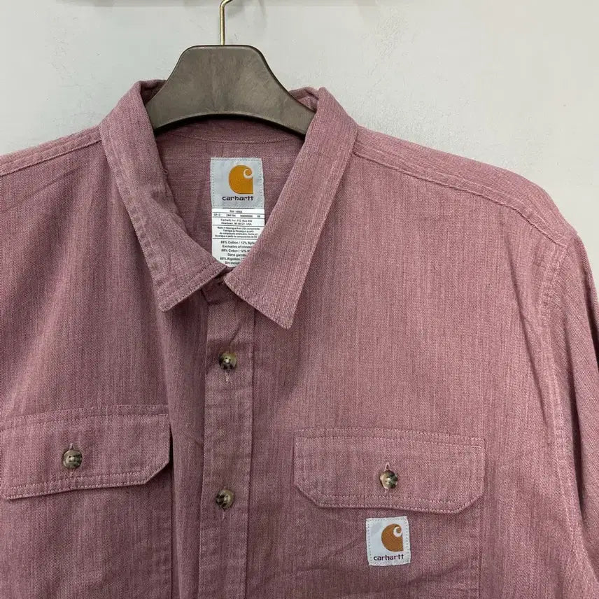 [BUNJANG] Carhartt Pink Short Sleeve Shirt / 칼하트 핑크 반팔 셔츠 H2449