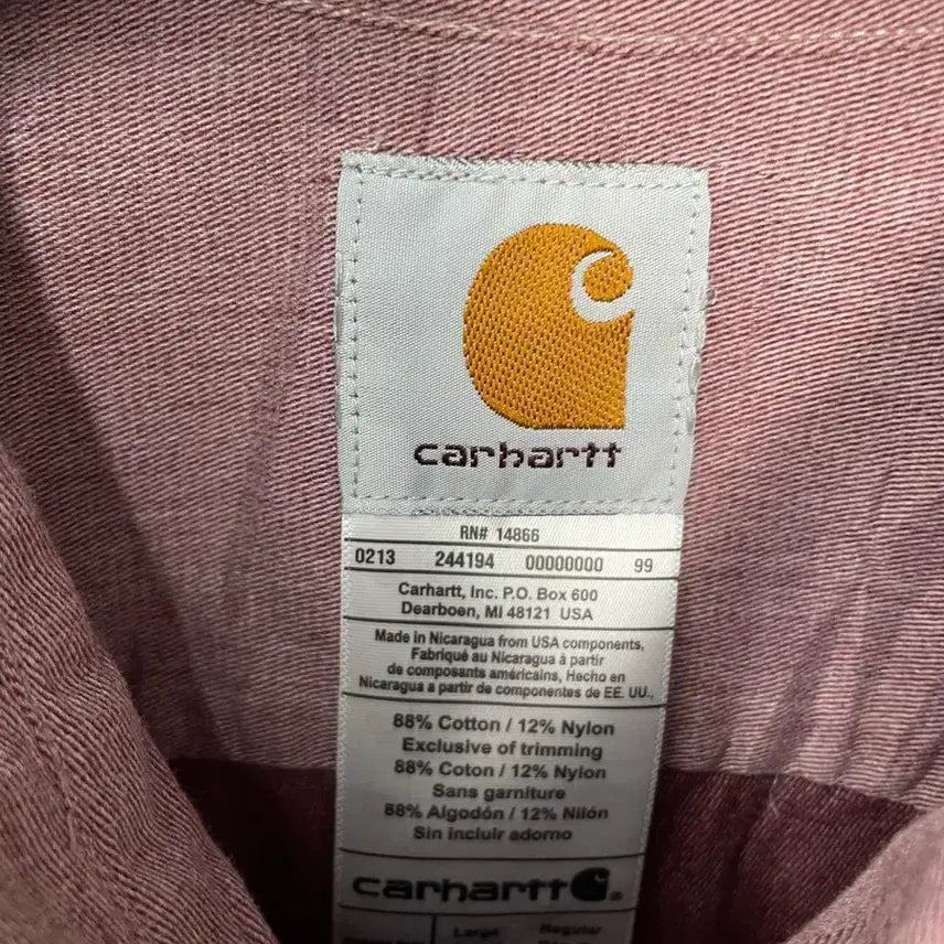 [BUNJANG] Carhartt Pink Short Sleeve Shirt / 칼하트 핑크 반팔 셔츠 H2449
