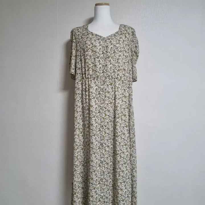 [BUNJANG] Floral Print Long Maxi Dress / 빅사이즈 플라워 롱 원피스