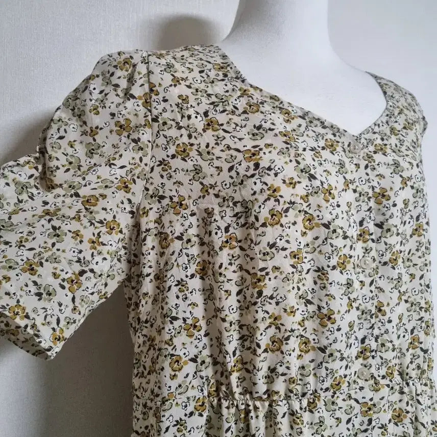 [BUNJANG] Floral Print Long Maxi Dress / 빅사이즈 플라워 롱 원피스