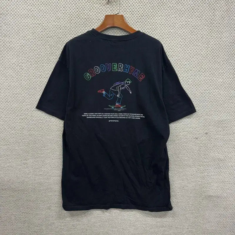 [BUNJANG] Grooverhyme Embroidered Logo T-shirt L / 그루브라임 캐주얼 자수로고 반팔티 L A09226