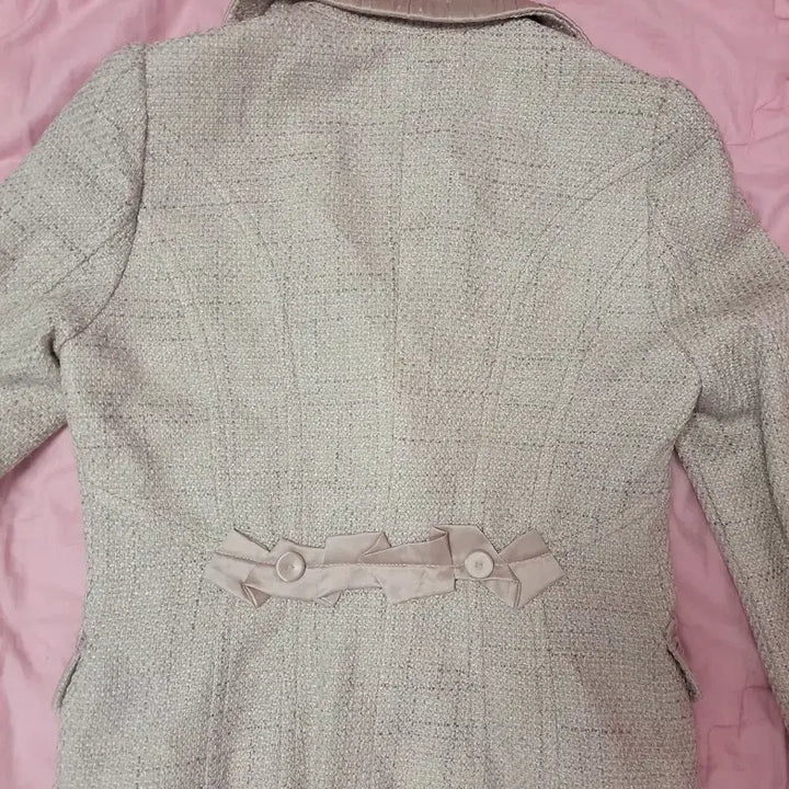 [BUNJANG] On&amp;On Pink Tweed Jacket / 급처상태좋음!온앤온 딸기우유핑크 트위드 공주 자켓 레니본st리즈리사st