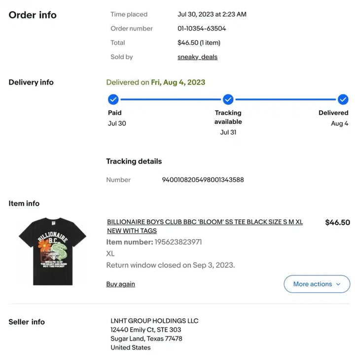 [BUNJANG] Billionaire Boys Club Bloom T-shirt Black / [XL]빌리어네어 보이즈 클럽 블룸 티셔츠 블랙