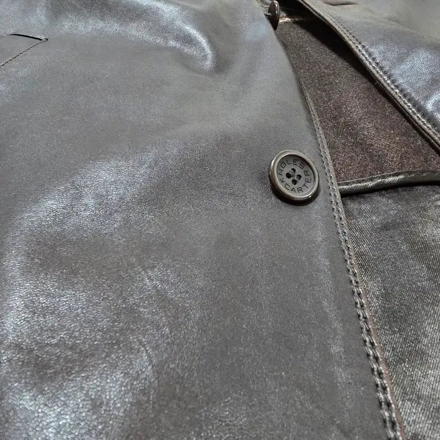 [BUNJANG] Knoles &amp; Carter Dark Brown Leather Car Coat / 빈티지 다크브라운 양가죽 카코트 L 씬슐레이트 탈착 안감